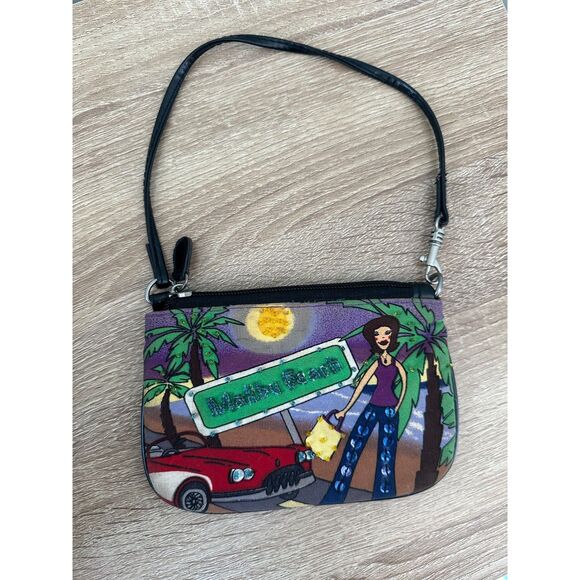 Vintage Y2k Chic NYC Malibu Beach California LA Vibes Beaded Sequin Mini Handbag - Picture 1 of 7